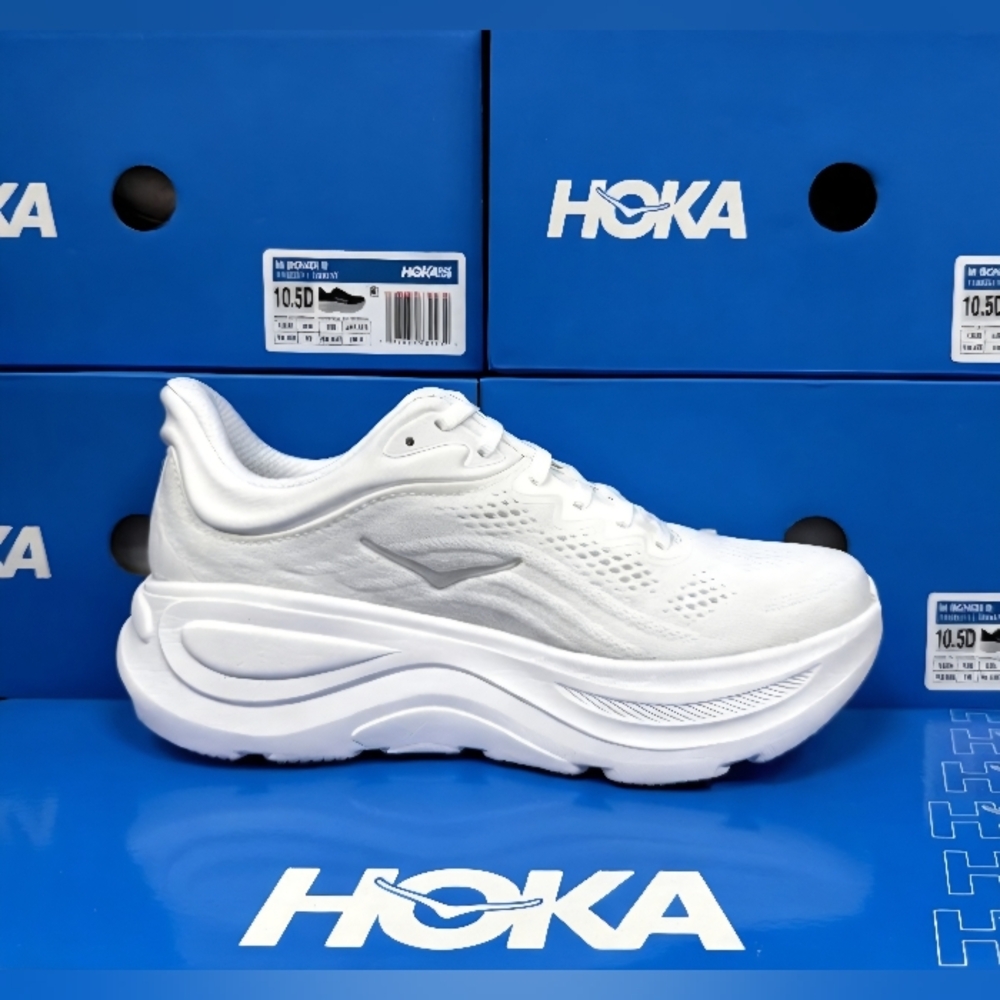 Hoka Bondi One One 9 Triple White ๐ค Women Sneakers HOKA Width B - Picture 8 of 8